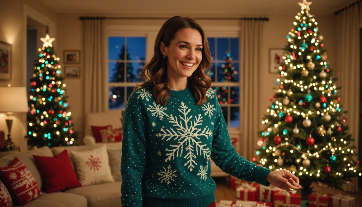 pull de noel clignotant
